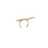 Funky geometric gold and silver statement rings made of stainless steel, featuring an adjustable fit for two fingers.