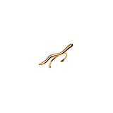 Gold and silver adjustable two-finger statement ring with a funky geometric wave design.
