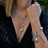 Bold chunky necklace and bracelet set, rock style locket set, unode50 style set