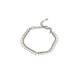 Dainty 999 silver antique plated anklet featuring a chain design with round charms and adjustable extension.