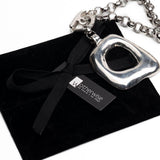 Statement metal necklace and bracelet set, unode50 style jewelry, heavy stainless steel chain with chunky pendant and buckle