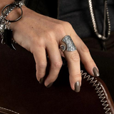 Boho rings set, indian calendar rings, bohemian silver rings