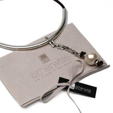 Bold luxury necklace and bracelet pearl set, unode50 style leather and metal cuff and choker