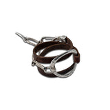 Unique wrap leather bracelet in standout uno de 50 style, edgy statement cuff