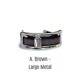 Strong metal and soft leather cuff bracelets, unique bracelets in uno de 50 style