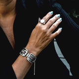Strong metal and soft leather cuff bracelets, unique bracelets in uno de 50 style