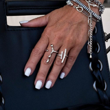 Irregular funky bar rings, adjustable accent rings