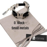 Strong metal and soft leather cuff bracelets, unique bracelets in uno de 50 style