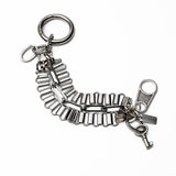 Layered statement chain bracelets and bangle, stacked chunky stainless steel cuffs