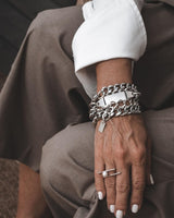 Bold triple wrap anklet can also be worn as bracelet or necklace, Adjustable Stainless Steel Chain body jewelry