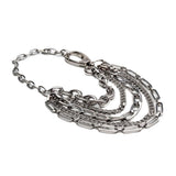 Bold Stainless Steel Layered Necklace with a Large Swivel Lobster Clasp - Chunky Non-Tarnish Silver Choker