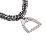 Heavy Stainless Steel Equestrian Stirrup Choker Necklace