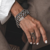 Bracelet stack, Layered bracelet with multi strands of stainless steel chains, tarnish resistant