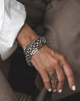 Multi-Strand Stainless Steel Layered Bracelet Stack