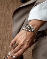 Bracelet stack, Layered bracelet with multi strands of stainless steel chains, tarnish resistant