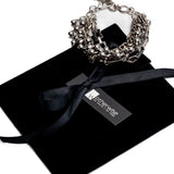 Bracelet stack, Layered bracelet with multi strands of stainless steel chains, tarnish resistant