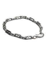 Silver chain bracelet on a white background