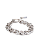 Chunky silver Cuban link anklet with a thick chain and lobster clasp, featuring a slightly adjustable fit.