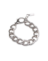 Chunky silver Cuban link anklet with a lobster clasp, featuring a thick chain design for an edgy look.