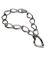 Silver chain bracelet on a white background