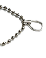 Silver Ball Chain Choker Set featuring chunky ball chain and a hammered loop pendant with a secure clasp.