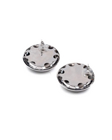 Oversized dome stud earrings in polished silver, featuring a lightweight design and classic stud closure.
