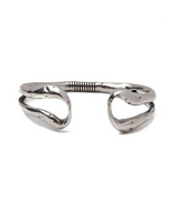 Silver bracelet on a white background