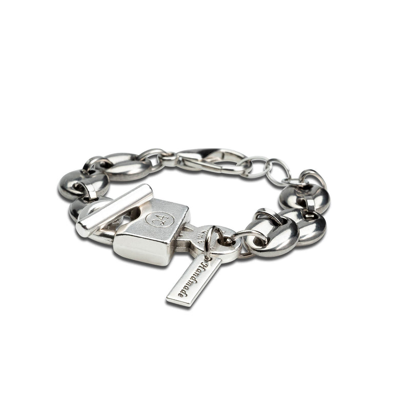 Stainless steel chain and locket bracelet (BR-395)