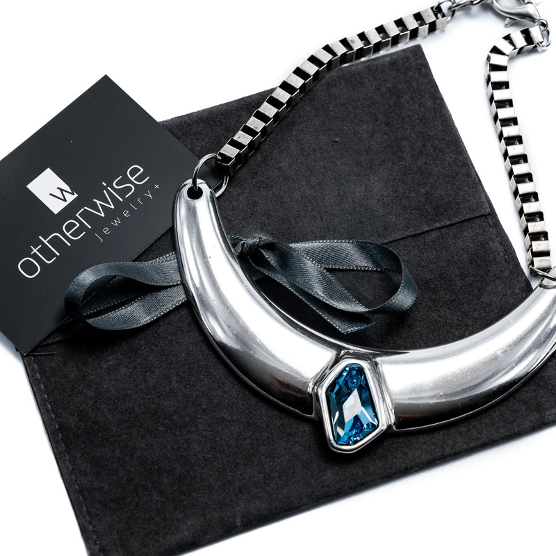 Necklace with blue diamond Swarovski crystal (NC-1078)