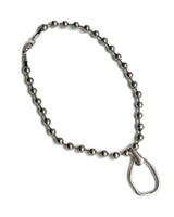 Layered silver-toned choker set featuring a chunky ball chain and hammered loop pendant for bold, sculptural style.