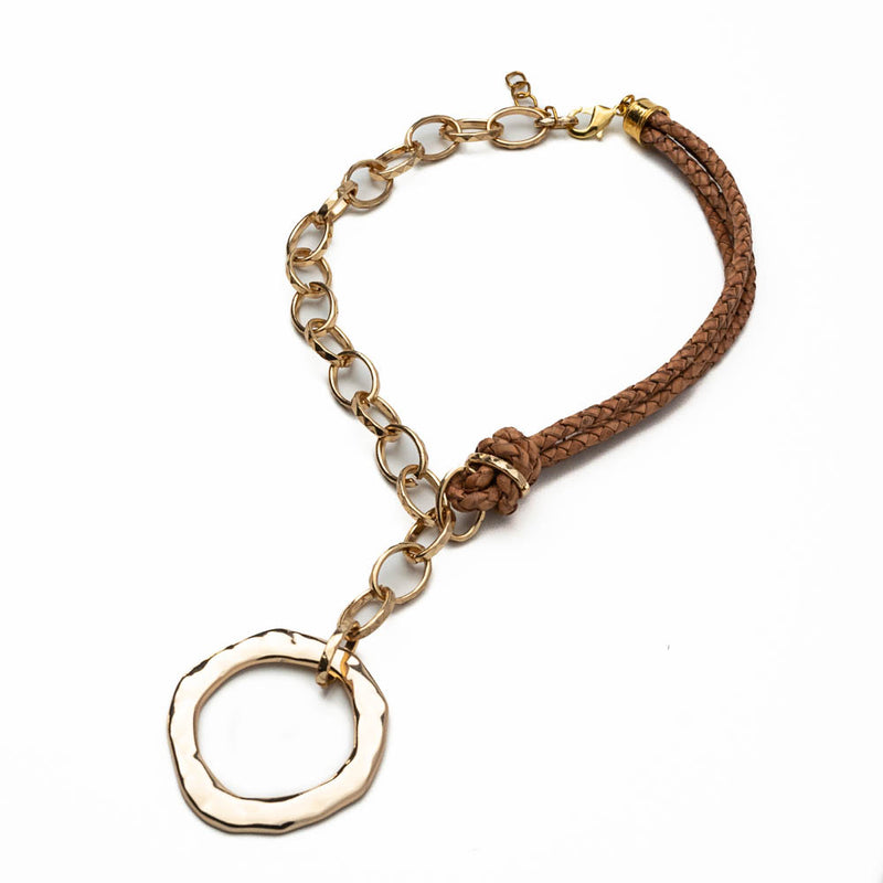 Hammered ring pendant necklace (NC-1176)