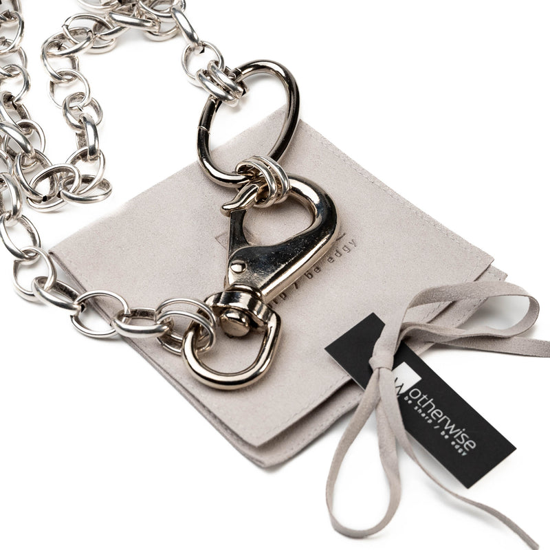 Necklace with large industrial-style lobster and ring clasps (NC-1188)