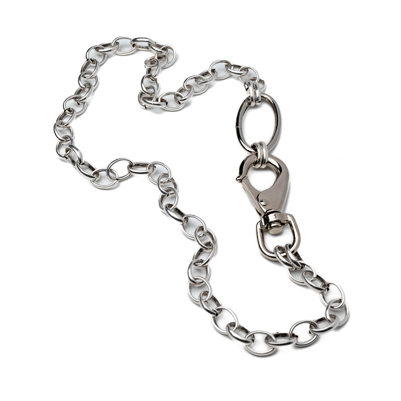 Necklace with large industrial-style lobster and ring clasps (NC-1188)