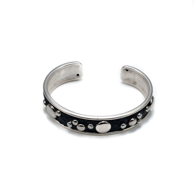 Bangle with black leather(BR-275)
