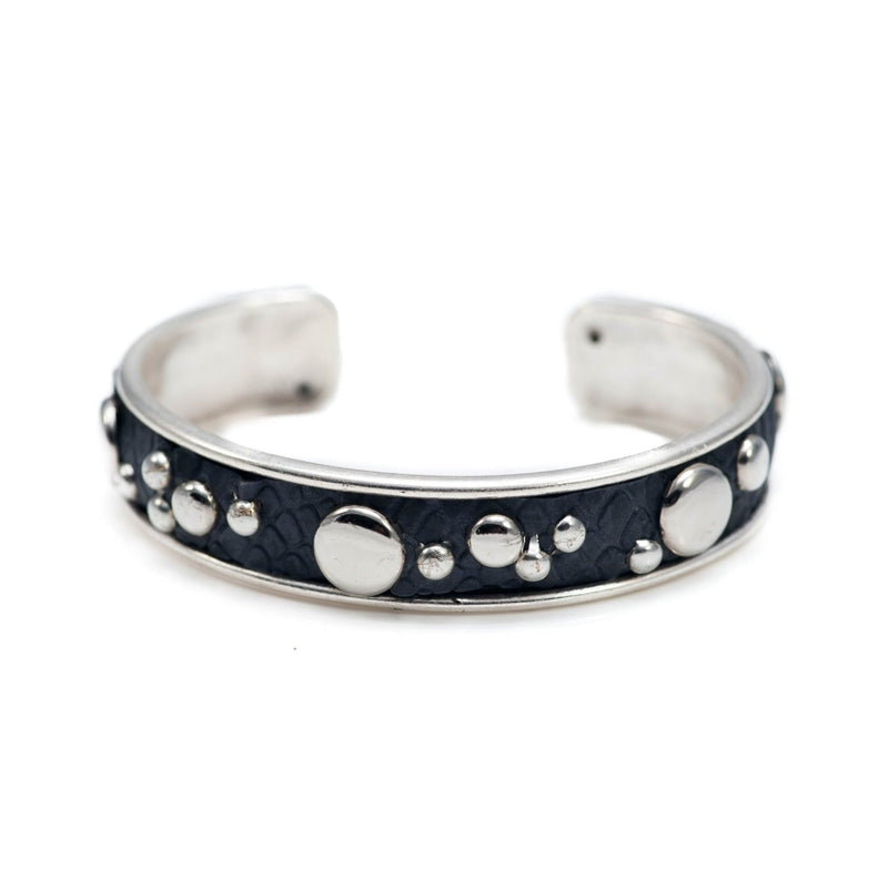 Bangle with black leather(BR-275)