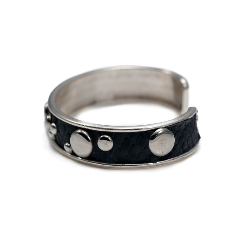 Bangle with black leather(BR-275)