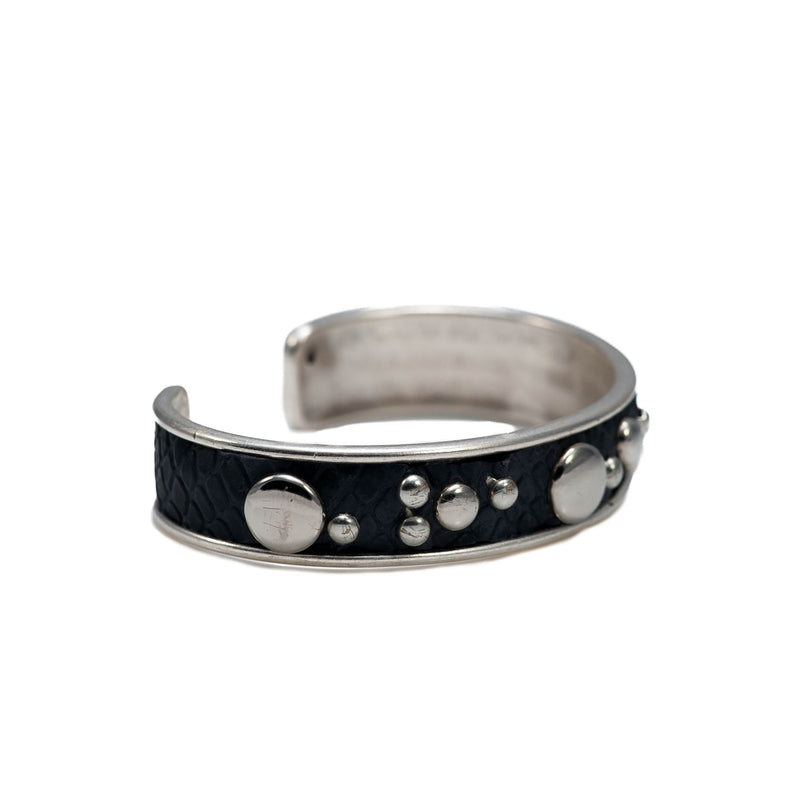 Bangle with black leather(BR-275)