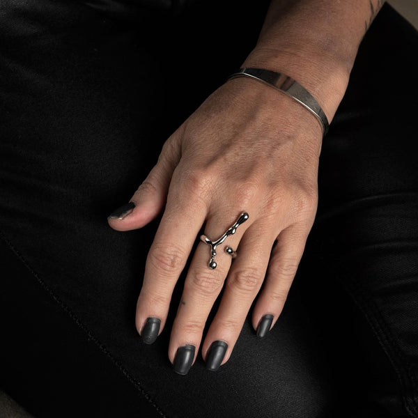 Unique irregular ring, adjustable statement ring, standout ring (R-2067)