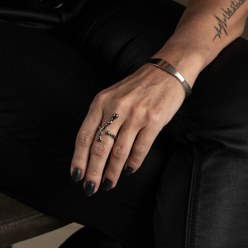 Silver-plated cuff bangle