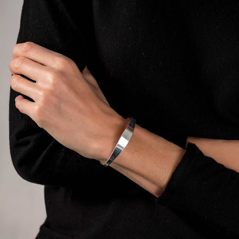 Silver-plated cuff bangle