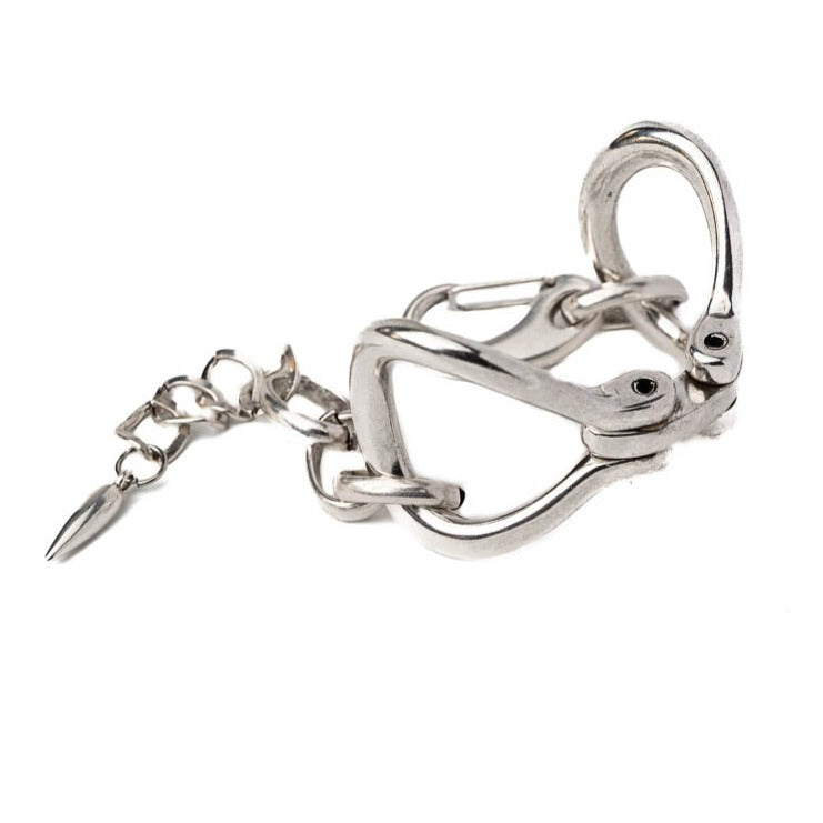 Cool sharp edgy silver bracelet (BR-386)