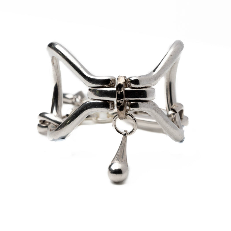 Cool sharp edgy silver bracelet (BR-386)