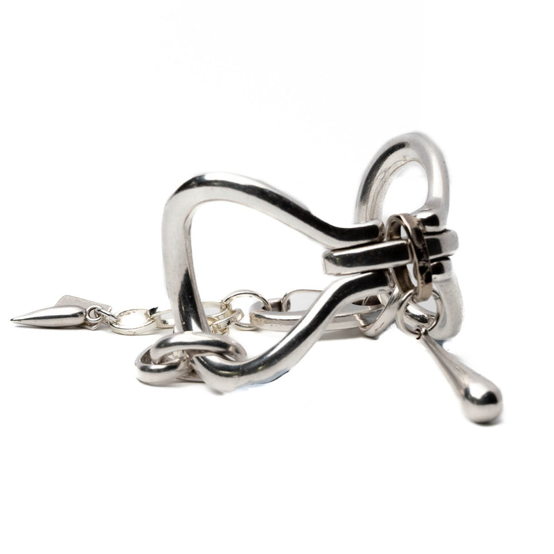 Cool sharp edgy silver bracelet (BR-386)