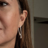 Modern geometric droplet earrings, minimal chic silver earrings