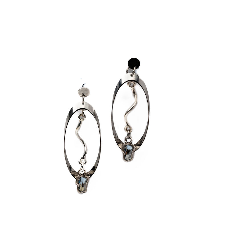 Austrian crystal hoop earrings (E-4053)