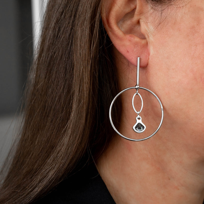 Loop Earrings with Austrian crystal (E-4054)