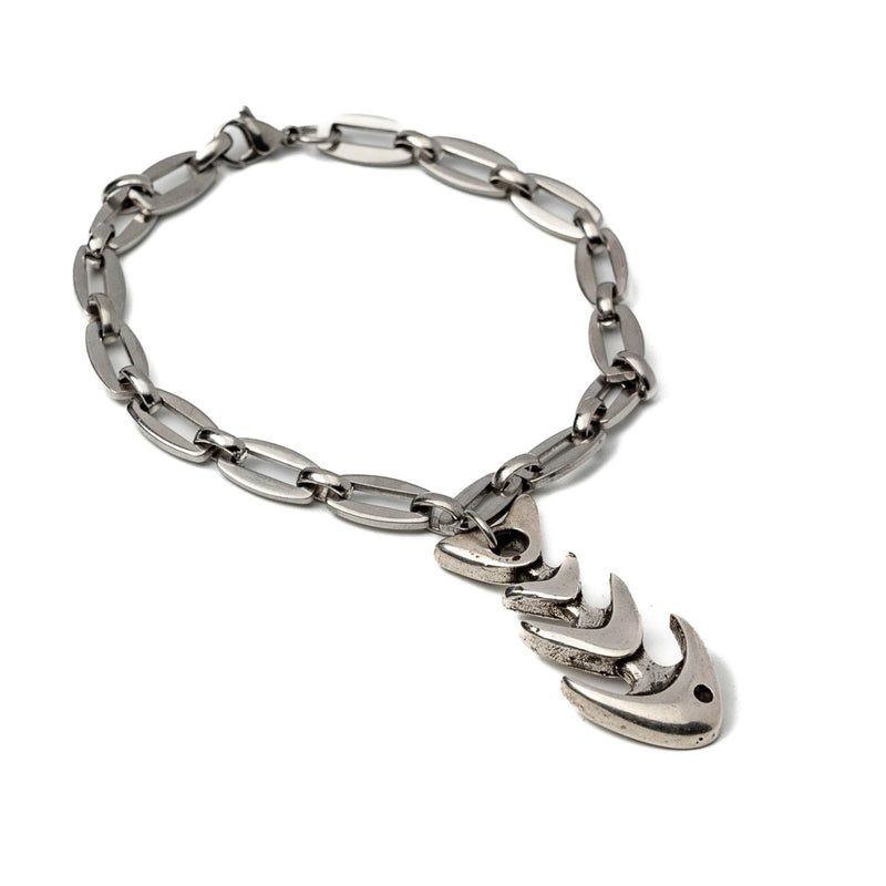 Silver metal fish anklet (BR-436)