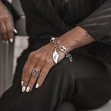 Spiral design ring, Boho Silver Spiral Statement Ring, Adjustable geometric ring