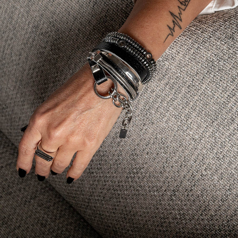Dark silver Hematite bracelet (BR-459)