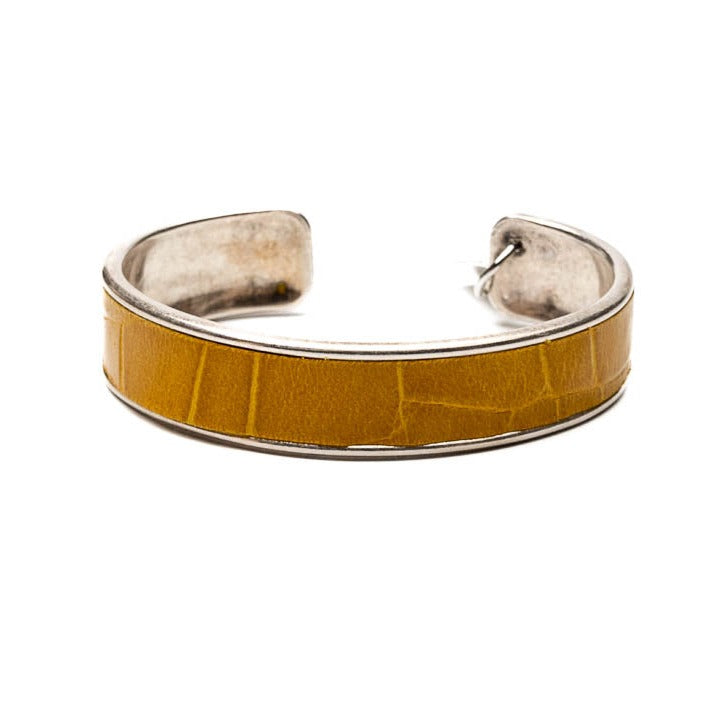 Striking wrap bracelet in yellow leather bracelet (BR-462, BR-463)